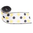 thumbnail image 2 of Bee Ribbon Wired Edge Ribbon Dot Wreath Ribbon For Bow Wrapping Making Crafts Easter Decorations Bee Themed Party Supplies, 2 of 9
