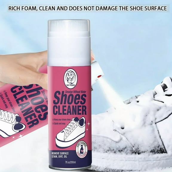 White Sneaker Cleaning Kit, All-Purpose for Fabric, Leather, Suede & Nubuck, Cleans, De-Yellows, Protects, Includes Cleaner & Brush, 7oz