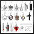 thumbnail image 2 of Juego de joyas Ecation, 15 unidades, collares de acero inoxidable con forma de ceniza, color rojo, 2 of 7