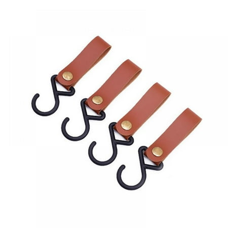 

4 Pcs/Set Outdoor Camping Clothes Rack Coat Hooks Pots And Pans Cookware Hangers Hooks Pu Leather Camping Hooks