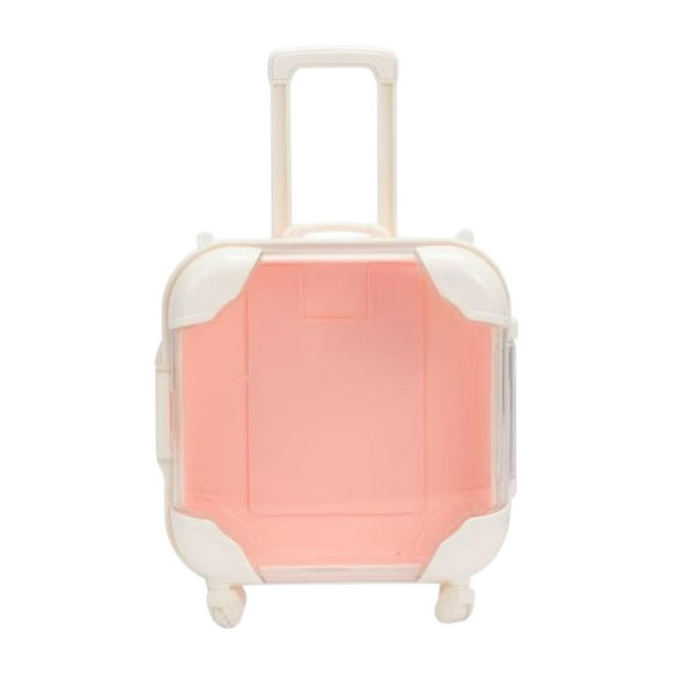 Maleta para muñecas Mini Trolley Equipaje Amplia aplicación Habilidades organizativas Diminuto rosa