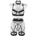 thumbnail image 1 of Ropa interior sexy de Europa y Estados Unidos, cuatro grandes empalmes de malla con anillo de acero colgando del cuello, ropa interior clásica, 1 of 6