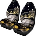 thumbnail image 5 of Uourmeti Black and Gold Marble Pattern Car Seat Covers 3 PCS Seat Protection Cover Breathable Full Backrest Suitable for most Cars Sedans, 5 of 10