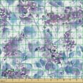 thumbnail image 2 of Ambesonne Flowers Boho Fabric by the Yard Upholstery, Botany Floral Pattern, 1 Yard, Sea Blue Pale Lilac White, 2 of 5