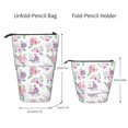 thumbnail image 2 of Kdxio Telescopic Pencil Bag Pen Holder Stationery Case,Stand-up Retractable Transformer Bag Organizer for Christmas Holiday(Rose Flower B), 2 of 6