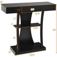thumbnail image 2 of Hyxoo Console Table, Sofa Table with Drawer and 2-Tier Shelves, Accent Table for Entryway, Hallway and Living Room (Black), 2 of 9
