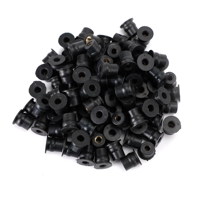 100 Quantity M6 Rubber Well Nut Windscreen & Fairing 6mm Wellnuts Fits 13mm For Hole