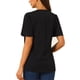thumbnail image 3 of BLUSAS V DE INSPIRACIÓN CHIC PARA MUJERES, CAMISAS CASUAL ELEGANTES, CAMISAS CON BOTONES, ROPA DE TRABAJO, CAMISETAS DE MANGA CORTA, NEGRO, TAMAÑO XS, 3 of 6