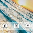thumbnail image 6 of Stall Small Shower Curtain Half Summer 36x72 Inch Mini Single Narrow Ocean Beach Coastal Hawaiian Sunrise Sea Wave Seaside Scene Island Blue Cool Fabric Set Waterproof 7 Pack Hooks BB-JWXP, 6 of 6