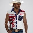 thumbnail image 2 of LWITHSZG Sleeveless Patriotic Shirts for Men American Flag ​Printed Button Down Shirt Graphic Tank Top Summer 4th of July Outfits S-3XL, 2 of 5