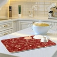 thumbnail image 6 of Christmas Pattern with Snowflakes on Red Dish Microfiber Drying Mat Dish Draining Mat for Kitchen Counter Kitchen Matt Kitchen Absorbent Mat 16 x 18, 6 of 6