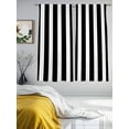 thumbnail image 2 of Black Striped Sheer Curtains 72 Inch Length 2 Panels Set, Modern Farmhouse Black and White Stripes Voile Window Treatment Rod Pocket Curtains Sheers Drapes for Bedroom/Living Room/Kitchen 52"x72"x2, 2 of 7