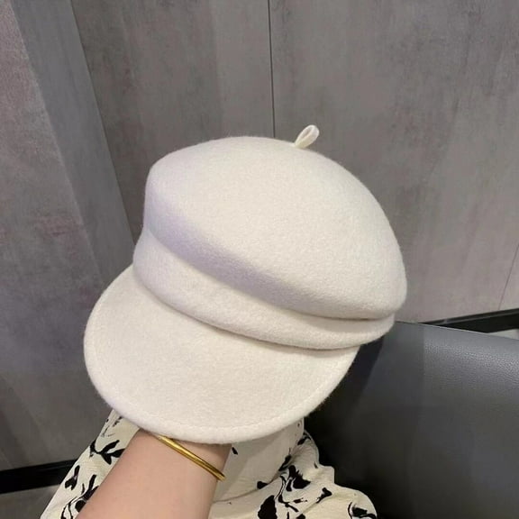 SikaFu Japanese Octagonal Hat, Short Brimmed Woolen Hat, Equestrian Hat, Duck Tongue Hat, Children's Autumn And Winter Felt Hat, Solid Color Newsboy Hat, Knight Hat