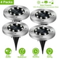 thumbnail image 1 of GRNSHTS 4Pack Bright Solar Power Buried Light With 8LED Under Ground Lamp Outdoor PathWay Garden Xmas Holiday Decoration Gift (Warm White Light), 1 of 8
