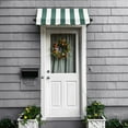 thumbnail image 2 of Awntech 3.38 Ft Charleston Sloped Fixed Awning with Scrolled Iron Arms (40.5in x 36in x 36in), Forest/White Stripe, 2 of 3
