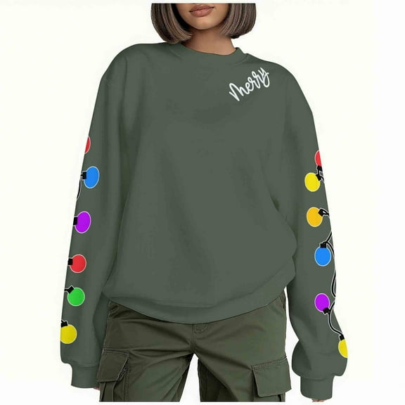 My Items Talove Long Sleeve Shirts for Women Graphic Printed Sweatshirt Fall Fashion Must Haves Black Blouses Dressy Casual Womens Tops Dressy Casual 3/4 Sleeve Christmas Shirts