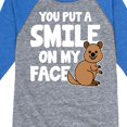 thumbnail image 3 of Instant Message - You Put A Smile On My Face - Toddler & Youth Raglan Graphic T-Shirt, 3 of 5