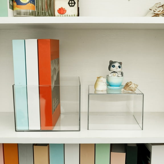 Acrylic Food Display Riser Boxes Cube Dessert Stand with Storage Design Fashionable Organizer Shelves for Cupcake Candy Weddings Parties