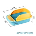 thumbnail image 5 of GROWTH TANK 2 Pieces Pet Cat Litter Box, High Sided Rim Detachable Design Dog Tray Yellow Green, 5 of 5