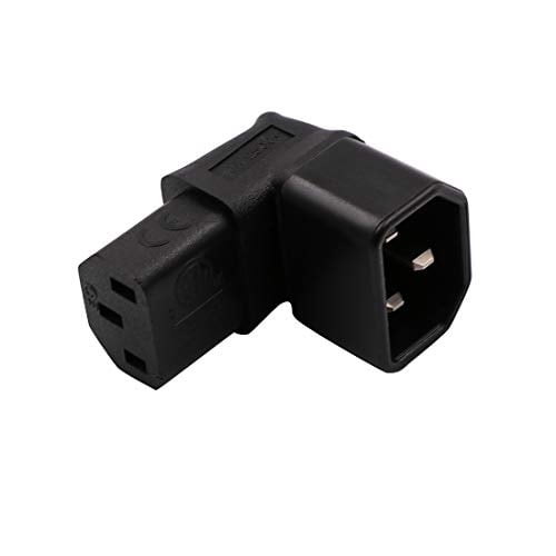 CABLEPELADO Adattatore da IEC C14 a C13 a gomito | C14 a C13 | IEC 320 C13 a C14 | 10 A 250 V | Adatto per computer, monitor, stampante, UPS e server | nero | 90