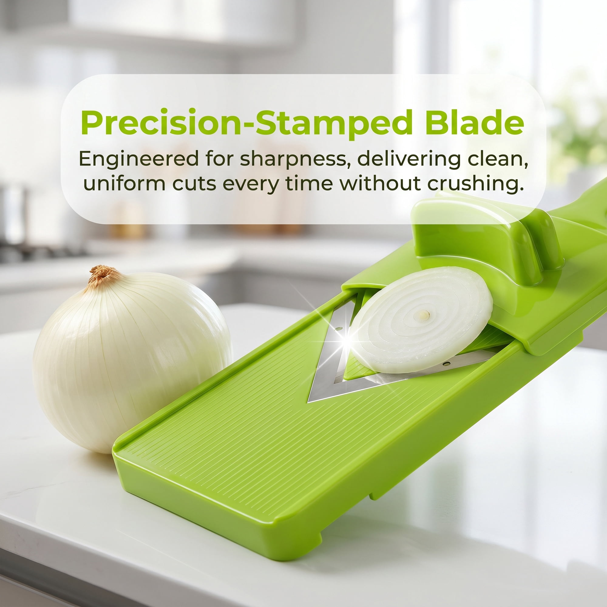 Unique Bargains Multifunctional Potato Slicer with Chopping Function Green 12.6"x3.9"