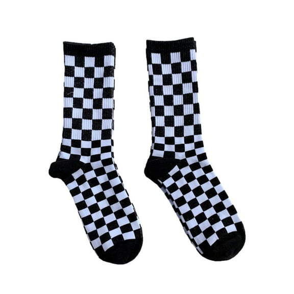 Clearance Now! HSTUO Men's Tube Socks Checkerboard Socks Sports Socks X5Q2