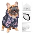 thumbnail image 3 of Fotbe Flowers Print Small Dog Sweater Hoodies Pet Grey Hooded Soft Fleece Sweatshirts with Pocket Fall Winter Puppy Cat Sweaters Warm Clothes-Small, 3 of 7