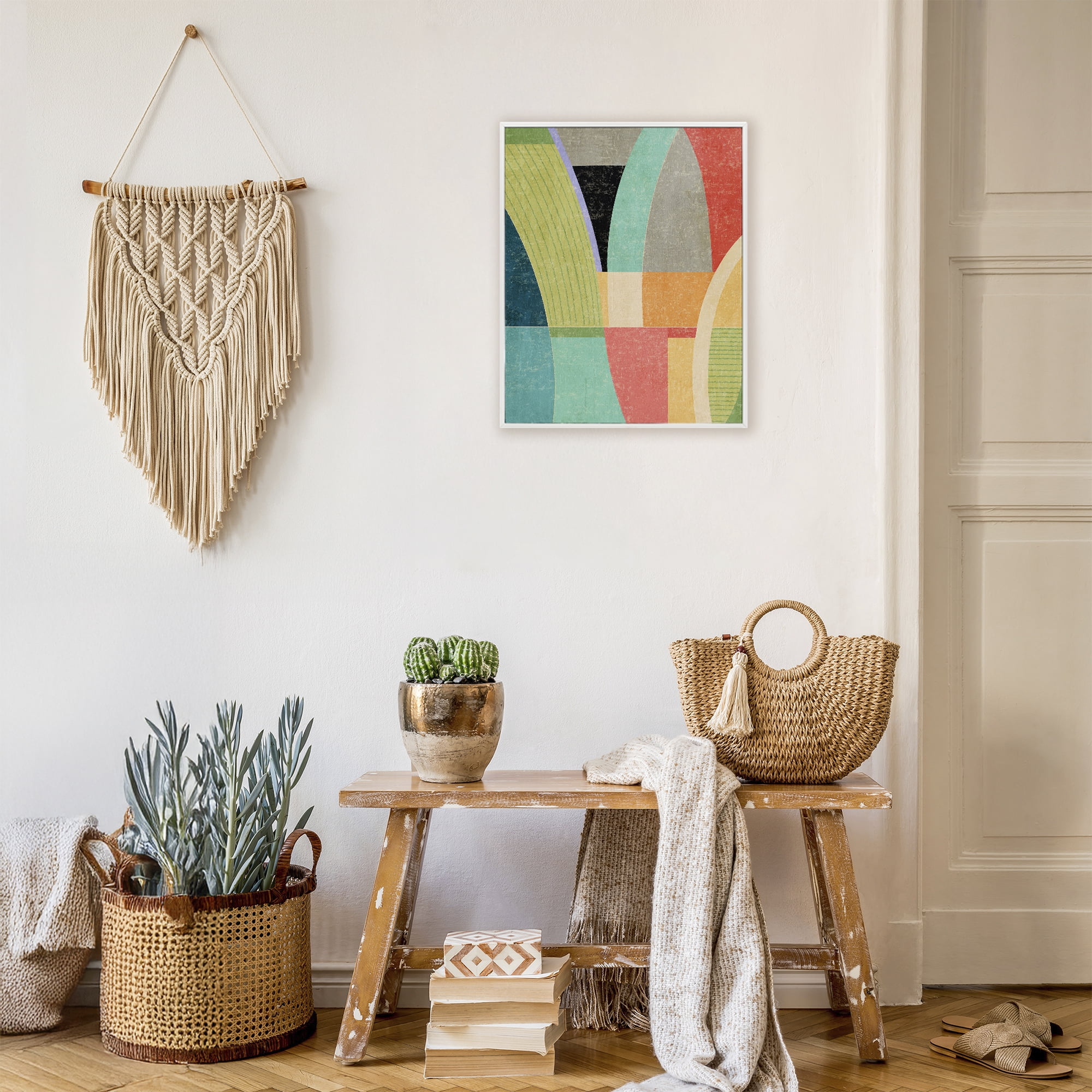 Stupell Industries Retro Geometric Archways White Framed Giclee Art, design by Suzanne Nicoll