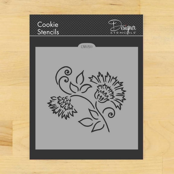 Brushstroke Thistle Flower Cookie and Craft Stencil by Designer Stencils