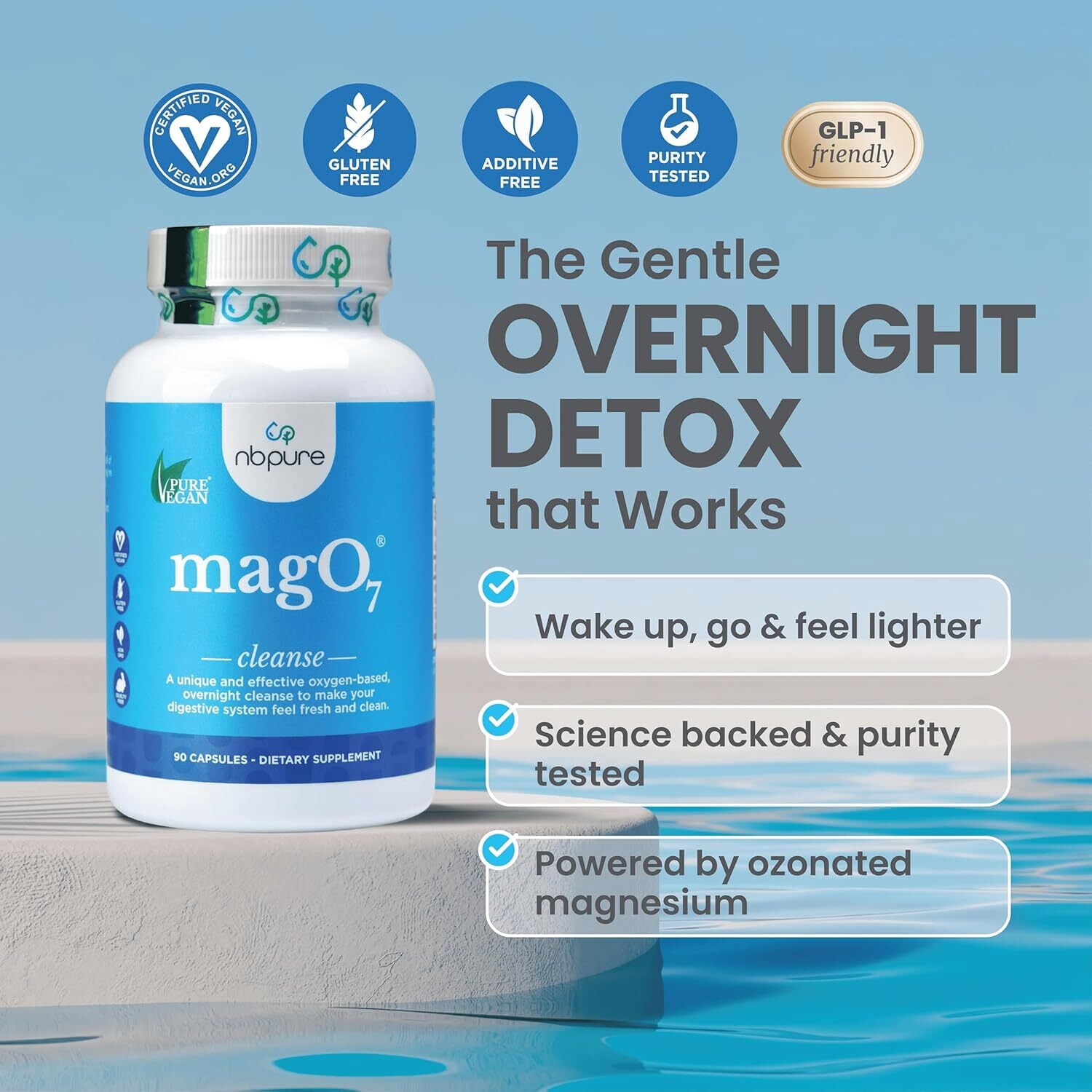 NBPure MagO7 Oxygenated Magnesium Colon Cleanse and Detox, 90 Capsules