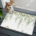 2x3 Ft Entryway Area Rug, Green Eucalyptus Leaves Kitchen Rug Runner ...