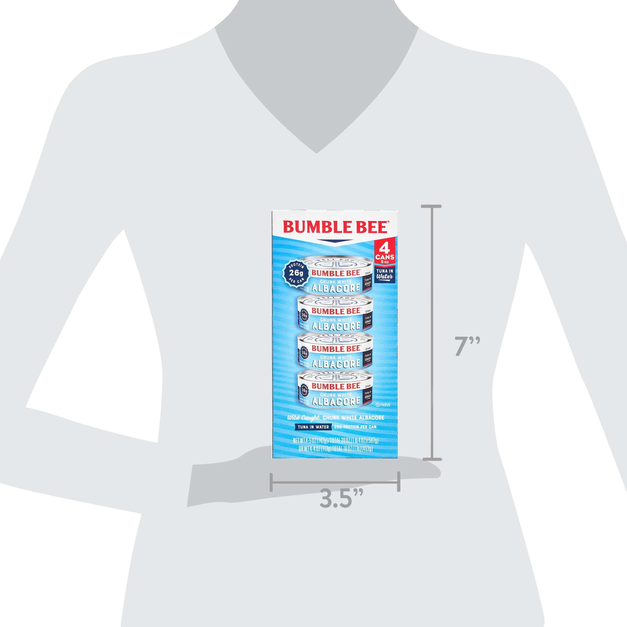 (6 pack) Bumble Bee Chunk White Albacore Tuna in Water, Wild Caught, Gluten Free, Shelf Stable Can, 5 oz (Pack of 4)