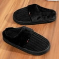 thumbnail image 7 of HNMKIU Men's Slippers Indoor Lined Thick Sole Solid Color Large Size Warm Soft Comfort Winter Slippers Black,40, 7 of 7