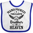 thumbnail image 3 of Inktastic Handpicked for Earth by My Brother in Heaven Angel Wings Boys or Girls Baby Bib, 3 of 4