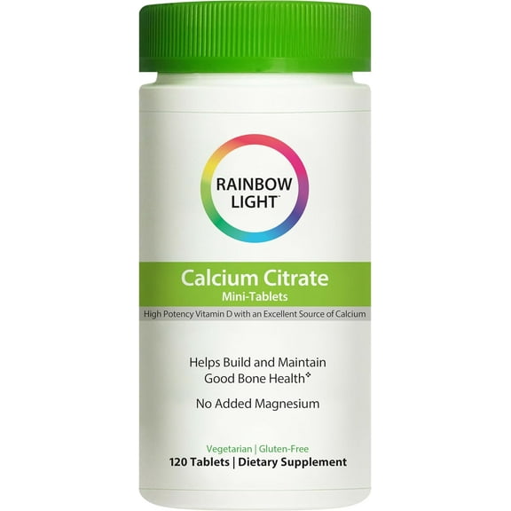 Calcium Citrate Mini-Tablets With Vitamin D | 120 Count | by Rainbow Light
