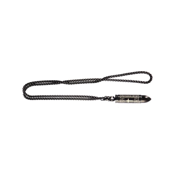 unbranded Collar De Inoxidable Negro Con Colgante De Cruz Oración Del Para Con Compartimento Secreto