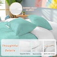 thumbnail image 3 of Turquoise Burlap Texture Bedding 3 Piece Duvet Cover Set Full Size, Farmhouse Vintage Aqua Soft Microfiber Comforter Cover with Zipper Closure & Pillowcases, Wrinkle & FadeResistant Quilt Cover, 3 of 9