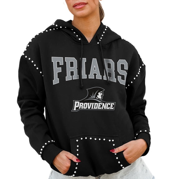 Women's Gameday Couture  Black Providence Friars Studded Pullover Hoodie