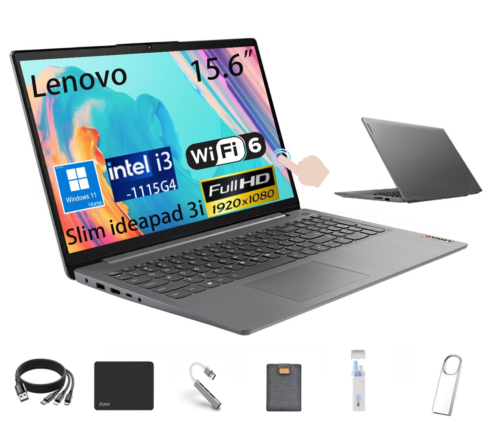 Free Shipping! Lenovo IdeaPad Laptop Computer 3 15.6' I3 8GB 512GB