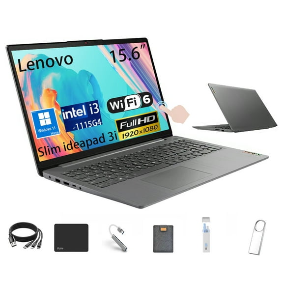 Lenovo IdeaPad 3i Laptop, 15.6" FHD Touchscreen, Intel i3-1115G4 (Up to 4.10 GHz), 8GB RAM, 256GB SSD,Intel UHD Graphics, SD Card Reader, Wi-Fi 6, Windows 11 Home, with 5ave 6-in-1 Accessory Kit