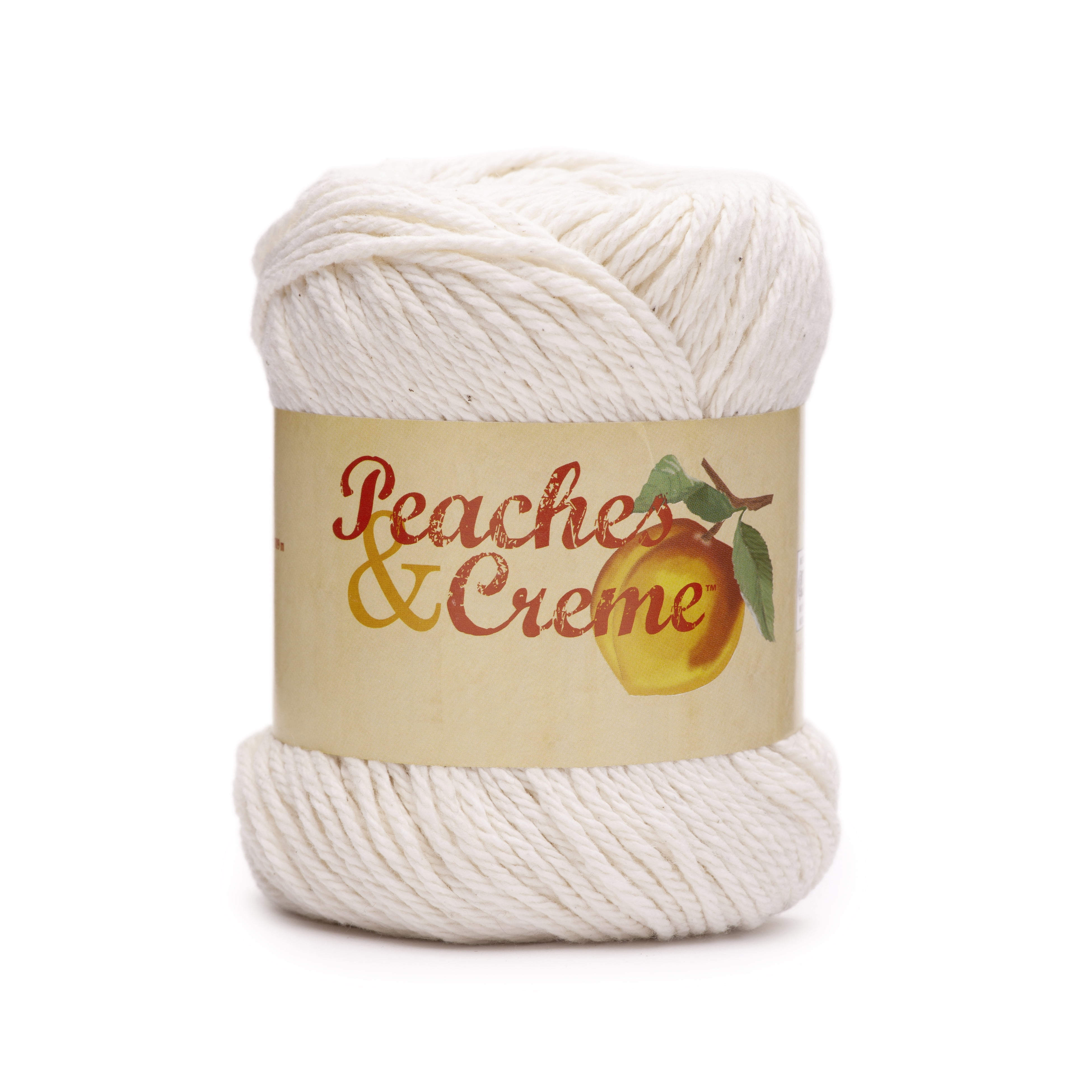 Peaches & Creme Solid 4 Medium Cotton Yarn, Ecru 2.5oz/70.9g, 120 Yards