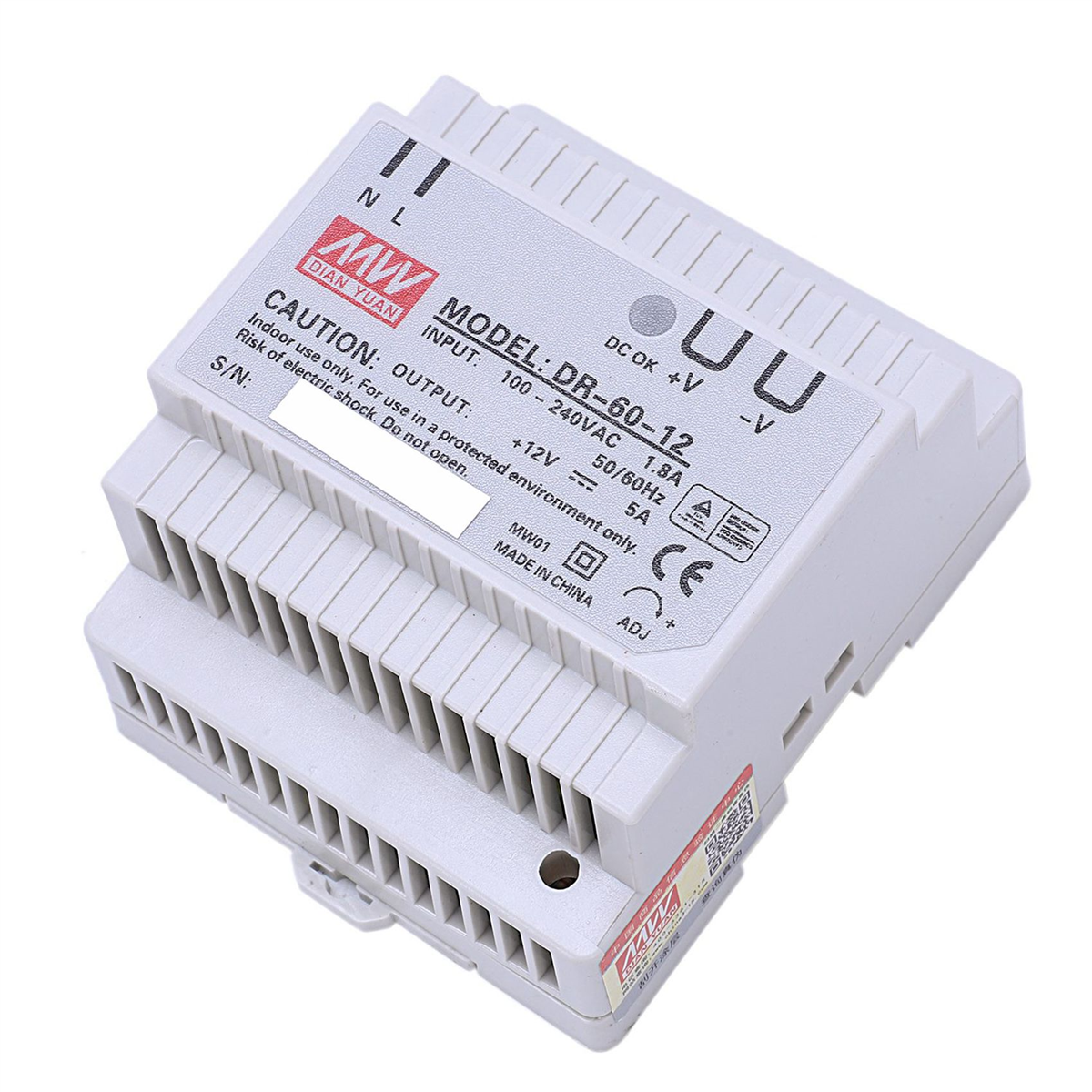 6X Din Rail Power Supply 60W 12V Ac Dc Converter -60-12 Power Supply 12V 60W