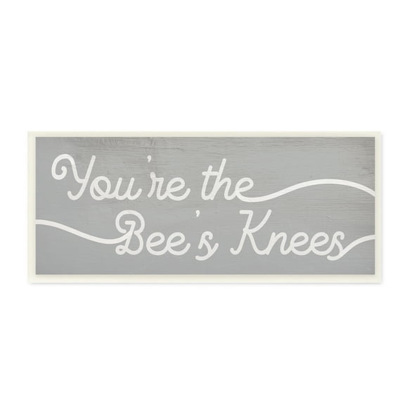 Stupell Industries You're the Bee's Knees Expression Charming Minimal Text Inspirational Painting Unframed Art Print Wall Art, 7 x 17