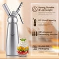 thumbnail image 6 of M Buder Whipped Cream Dispenser, Whip Cream Maker 500mL for Desserts Gourmet Cream Whipper with 3 Decorating Nozzles, Cleaning Brush, Silver, 6 of 9