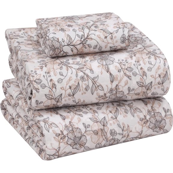 RUVANTI Flannel Sheets Twin XL Size - 100% Cotton Double Brushed Twin XL Sheets Set, Deep Pockets 16 Inches, All Seasons Breathable & Extra Soft Bed Sheets, Warm & Cozy, 3 Piece, Shallow