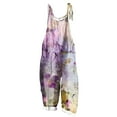 thumbnail image 3 of QATAINLAV Womens Fashion Floral Printed Hippie Jumpsuits Spaghetti Strap Linen Sleeveless Bib Overalls with Pockets, Multicolor, M, 3 of 6