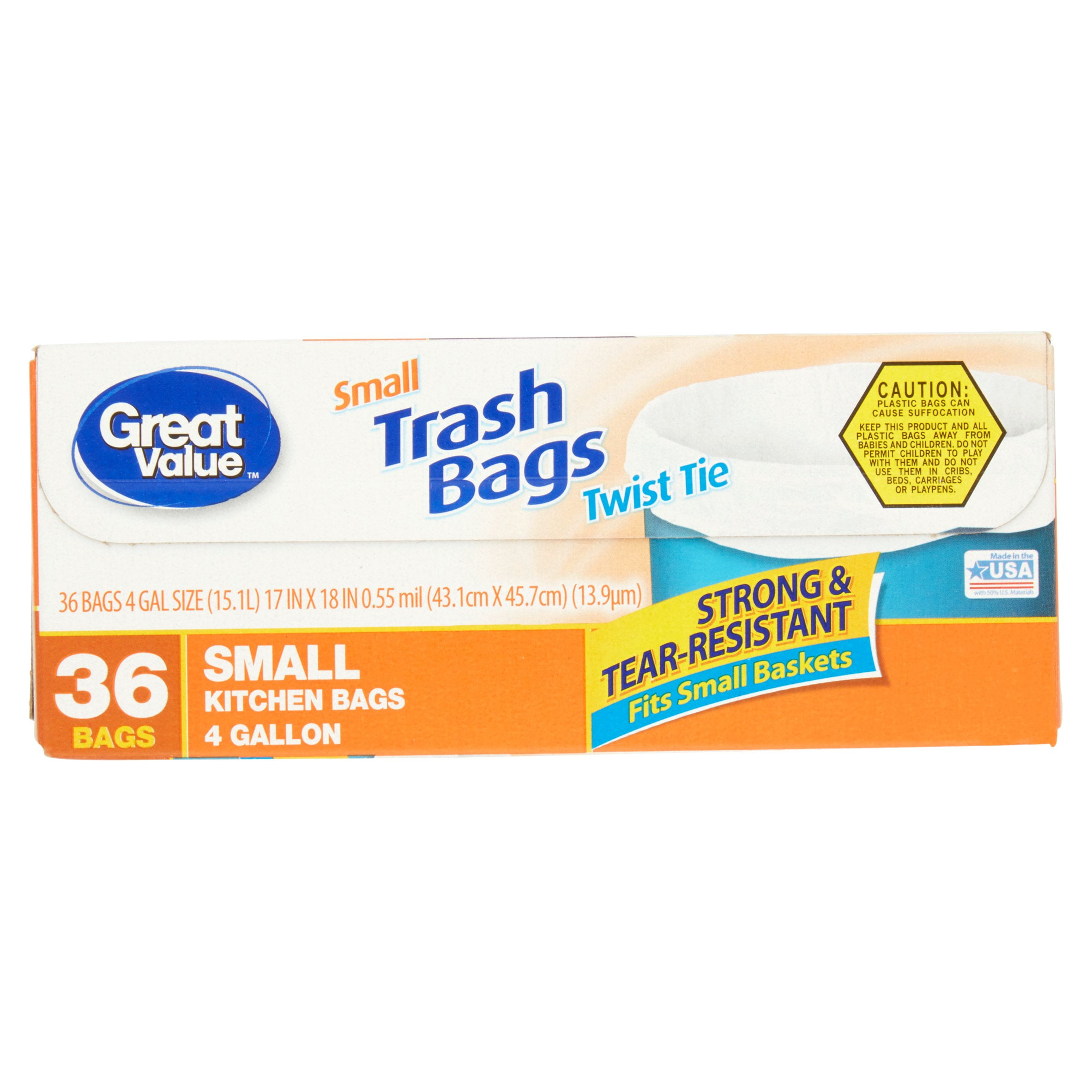 Essential Everyday Trash Bags Wastebasket Liners Twist Tie 4