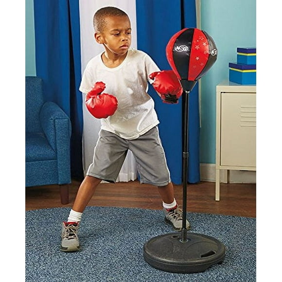 70cm-105cm Children Kids Boxing Stand Speed Punching Ball Freestanding Punching Bag with Stand Gloves and Pump,Adjustable Height Fitness Punching Bag