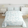 thumbnail image 2 of Manfei Kawaii Bowknot Full Size Comforter Sets,Cartoon Bowtie Bow Bedding Comforter Set,Pblue Loves Pattern Bedding Sets For Girl,Breathable Home Decor Reversible,3 Pieces, 2 of 8