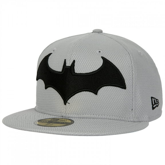 Batman 858201-73-4fitte New 52 Logo New Era 59Fifty Fitted Hat - Grey & Black - 7.75 Fitted